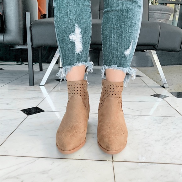 Taupe Braided Tassel Details bootie boots - Picture 7 of 8